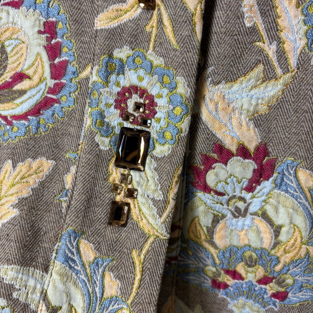 Doncaster Cottagecore Tapestry Jacket Womens 10 Wool Silk Blend Victorian Luxury - Picture 7 of 13